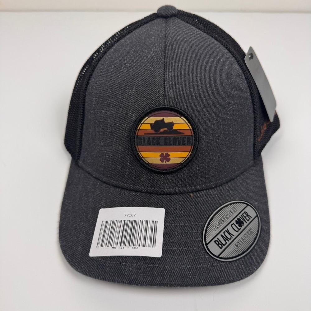 Black Clover Ayton Trucker Hat Mens Dark Heather Grey Snapback Mesh Cap New